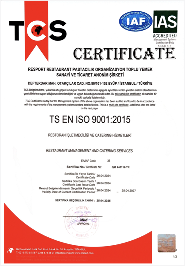 ISO 9001 sertifika görseli