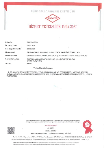 Tse Hizmet Yeterlilik Belgesi